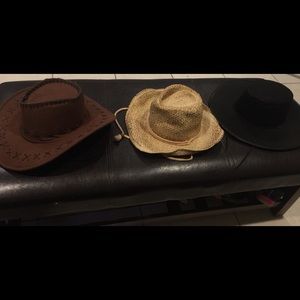 3  adult cowboy hats
